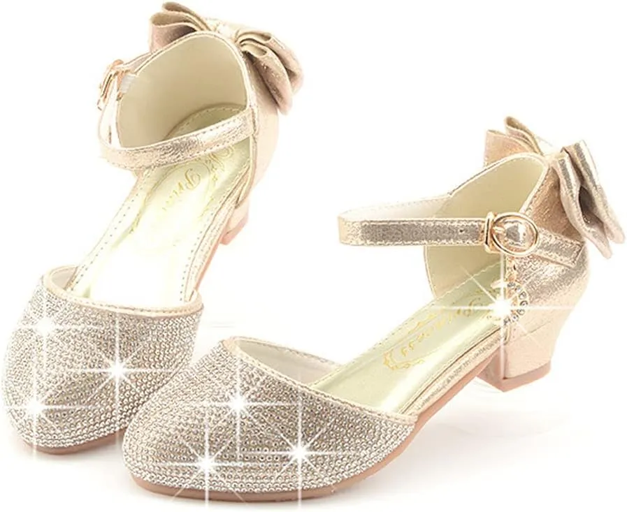 Toddler/Little/Big Girls Dress Shoes Mary Jane Flower Girl Low Heels Shoes for Wedding Party 5501