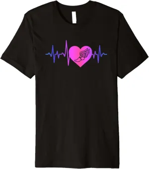 Track & Field Runner Cross Country Marathon Running Shoe EKG Premium T-Shirt
