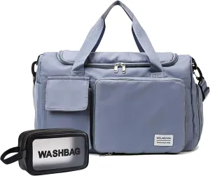 Travel Bag, Large Capacity Folding Travel Bag, Sports Gym Bag with Wet Pocket & Shoes Compartment, Foldable Travel Duffel Bag, Weekender Overnight Bag for Women and Man