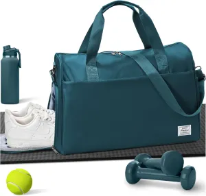 Travel Duffel Bags for Women Mens, Weekender Bag with Shoe Compartment Carry on Overnight Bag with Laptop Compartment Personal Item Travel Bag Gym Bag Hospital Bag Peacock Blue