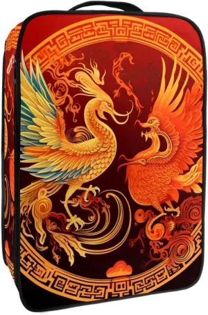 Travel Shoe Bag,Waterproof Portable Organizer Storage Shoe Pouch,Chinese Dragon and Phoenix