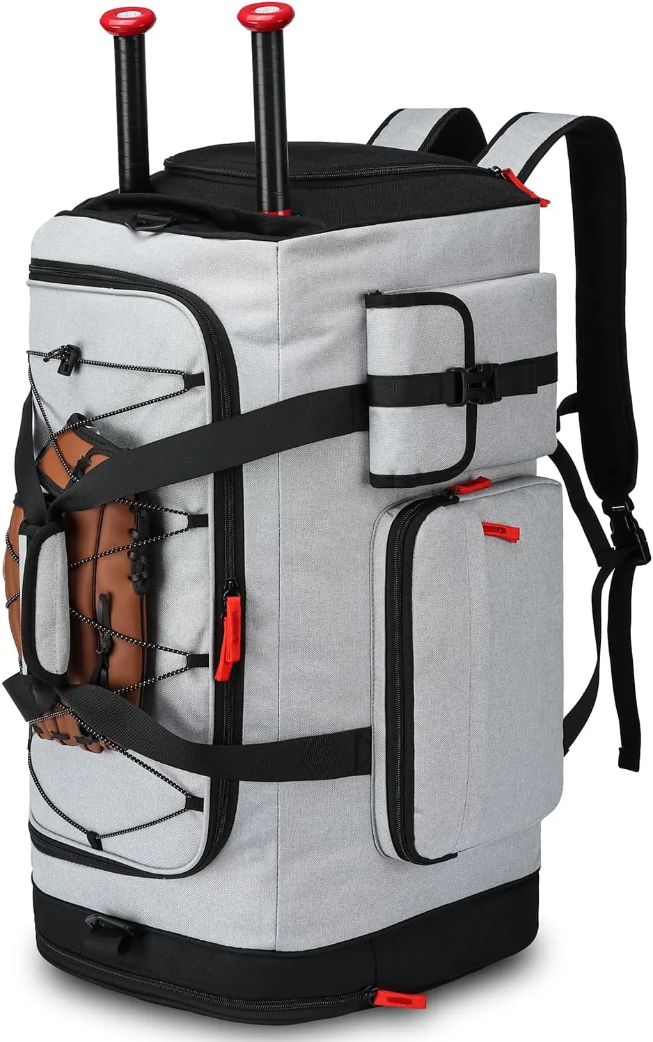 TUGUAN Large Capacity Baseball & Softball Duffle Bag with Shoe Compartment - Portable Bat Backpack for Adults, Coaches, and Teams 65L Storage for Catcher Gear & Equipment