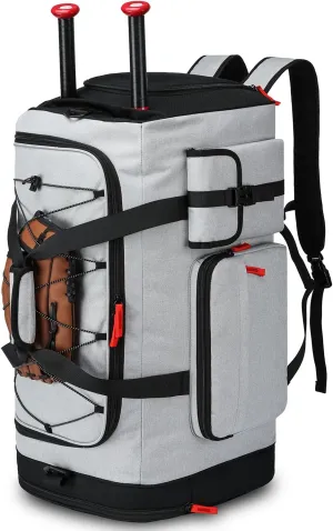 TUGUAN Large Capacity Baseball & Softball Duffle Bag with Shoe Compartment - Portable Bat Backpack for Adults, Coaches, and Teams 65L Storage for Catcher Gear & Equipment