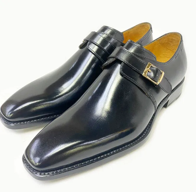Ugo Vasare "Brooks" Monkstrap Shoe Black