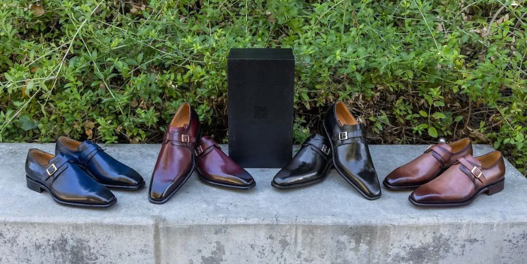 Ugo Vasare "Brooks" Monkstrap Shoe Black