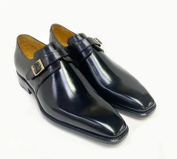 Ugo Vasare "Brooks" Monkstrap Shoe Black