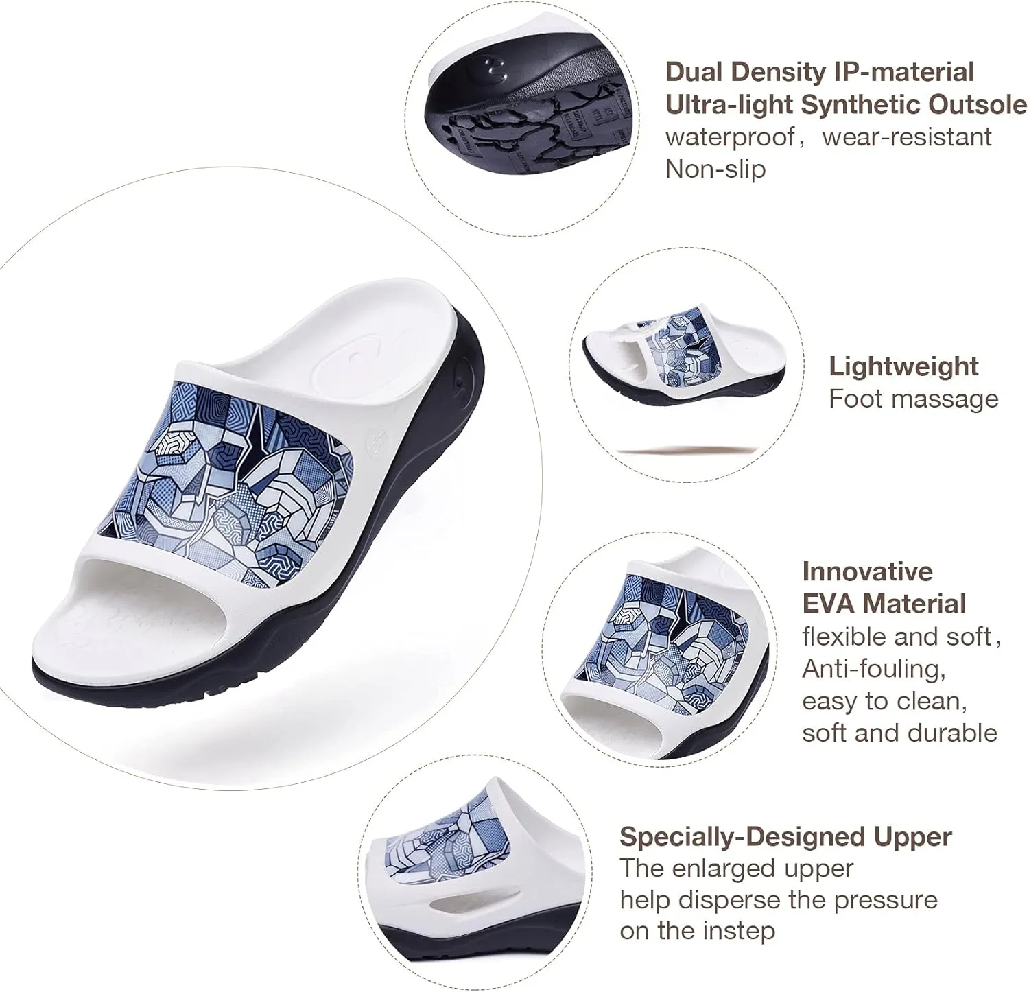 UIN Men's Casual Sandals Comfort Slippers Soft Quick Drying Non-Slip for Beach, Outdoor & Indoor Summer Vibe