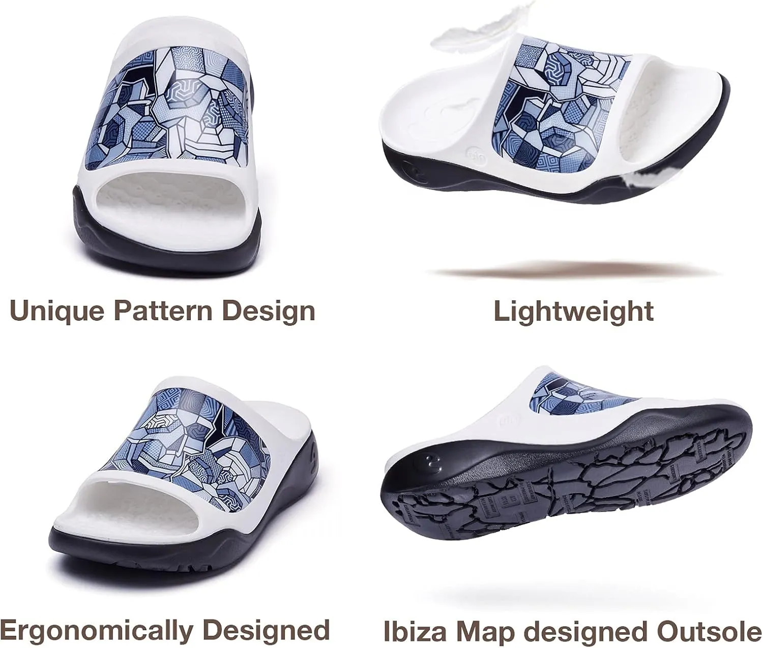 UIN Men's Casual Sandals Comfort Slippers Soft Quick Drying Non-Slip for Beach, Outdoor & Indoor Summer Vibe