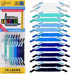 uLace Kiddos No-Tie Shoelaces - Elastic Shoe Laces for Sneakers | Stretchy, Elastic Laces | Easy Installation - 14 Laces