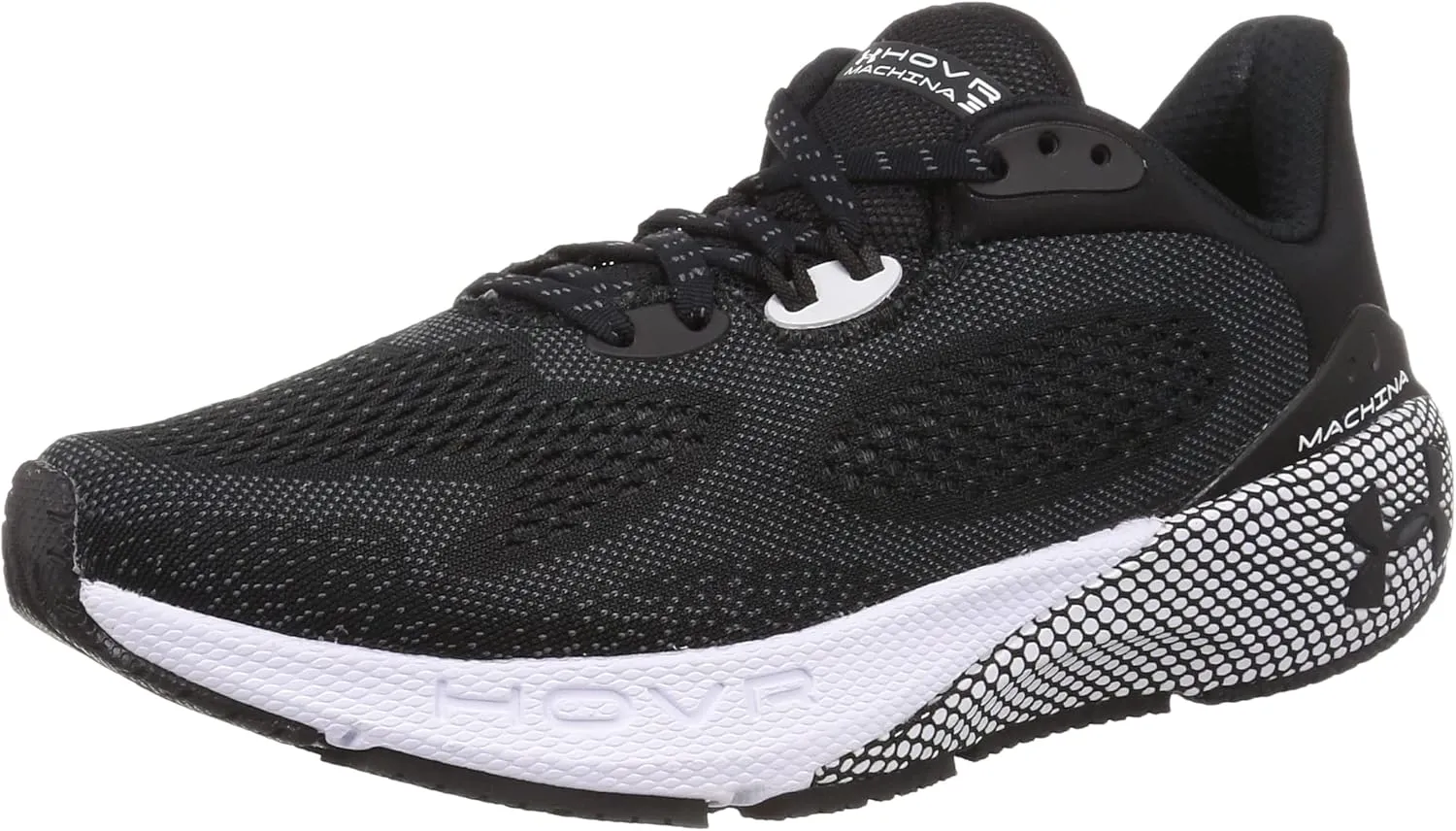 Under Armour Men's UA HOVR Machina 3 Running Shoes, Black / White / Black, 26.0 cm