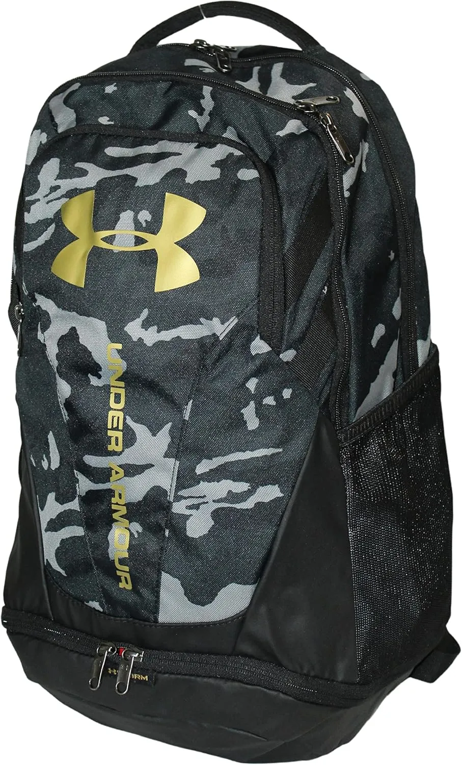 Under Armour Men's UA Hustle 3.0 Backpack (Black / Metallic Gold-007), One Size