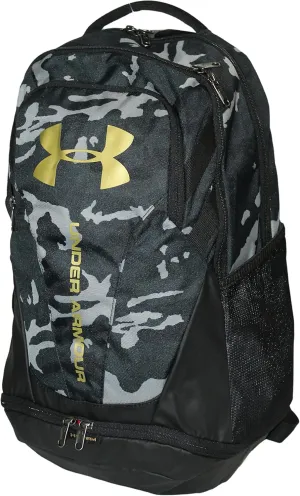 Under Armour Men's UA Hustle 3.0 Backpack (Black / Metallic Gold-007), One Size