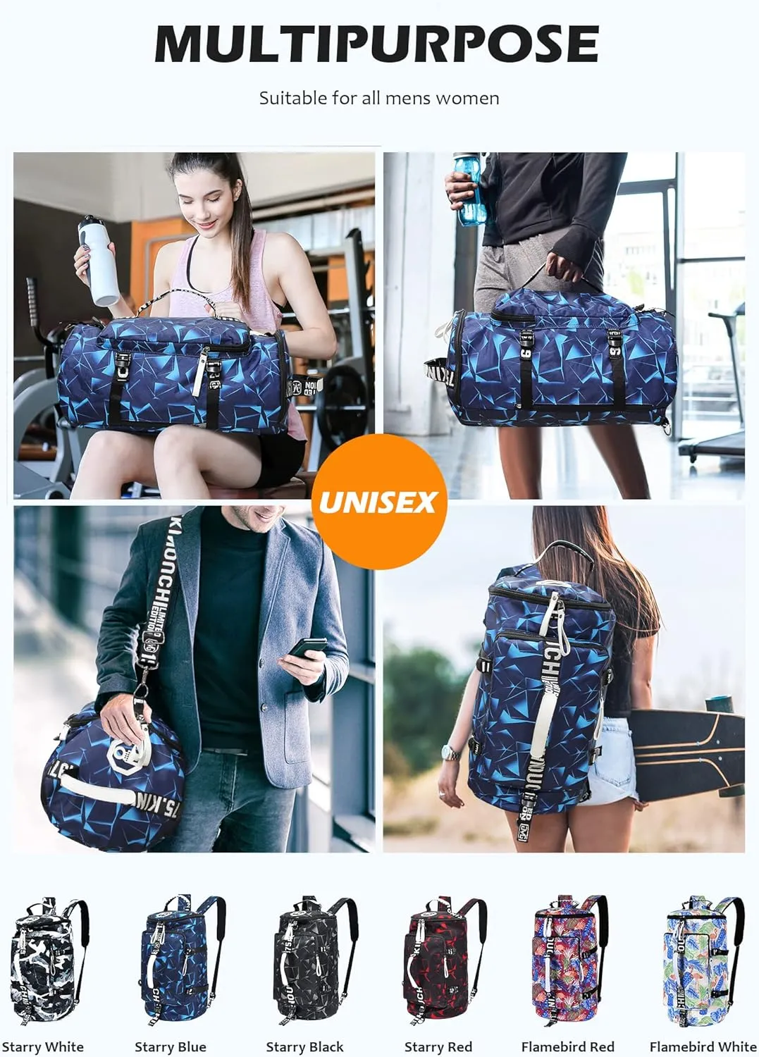Unisex Adult Sports Duffel Bags