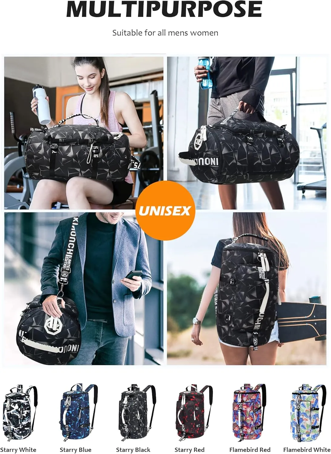 Unisex Adult Sports Duffel Bags