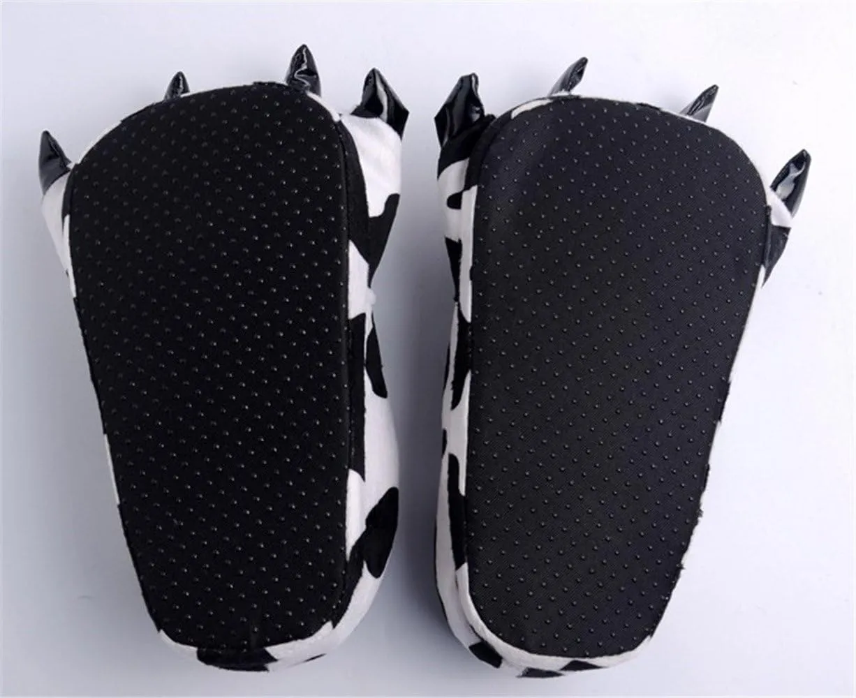 Unisex Cozy Flannel House Monster Slippers Halloween Animal Costume Paw Claw Shoes