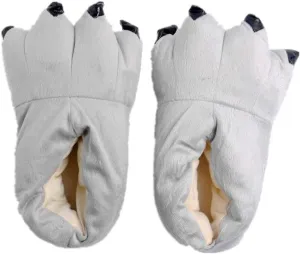 Unisex Cozy Flannel House Monster Slippers Halloween Animal Costume Paw Claw Shoes