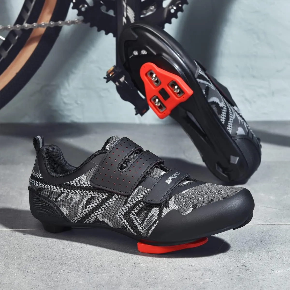Unisex Cycling Shoes Compatible with Peloton Indoor Riding Road Bicycle with Delta Cleats Outdoor Pedal Bike Shoes