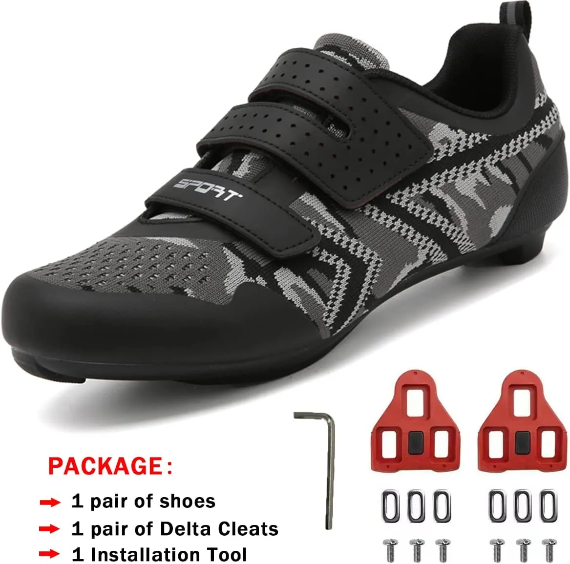 Unisex Cycling Shoes Compatible with Peloton Indoor Riding Road Bicycle with Delta Cleats Outdoor Pedal Bike Shoes