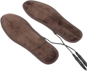 Unisex Electric Powered Heating Insoles for Outdoor Sports Shoes Boots Feet Warmer Plush Soft Heated Washable Insoles(37-38)