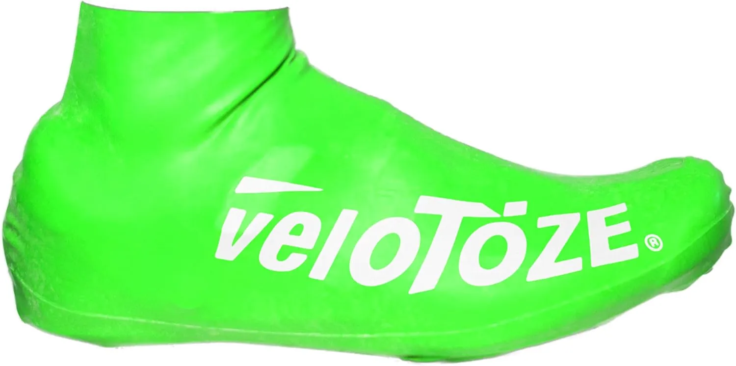 veloToze Short 2.0 Shoe Cover for Road Cycling Shoes - Waterproof, Windproof Overshoes for Bike Rides in Spring, Fall, Rainy, Cold Weather - Bright Colors Make Road Biking Trips Safer