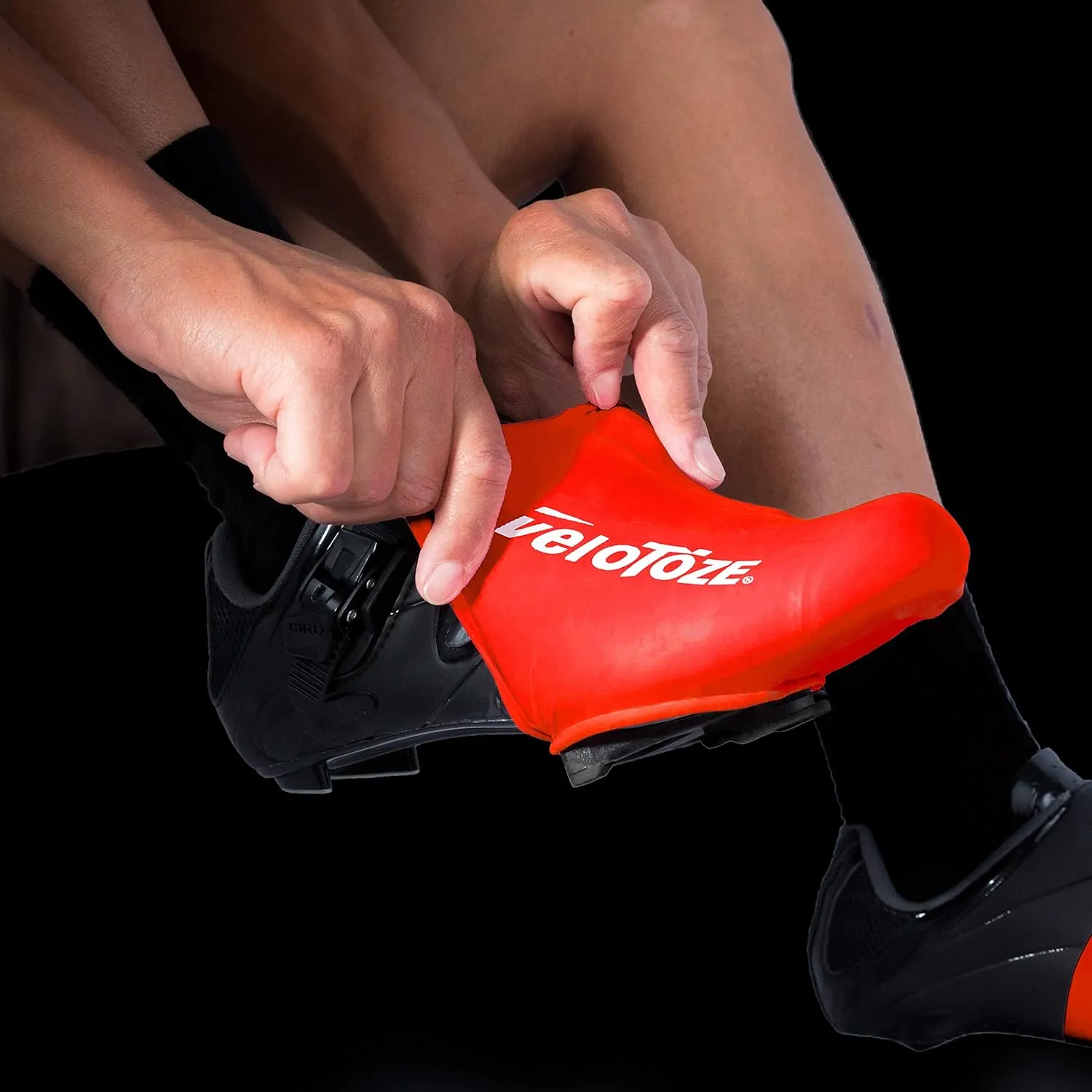 veloToze Toe Cover for Road Cycling Shoes - Keep feet Warmer in Cool, Spring and Fall Weather; Wear on Cleated Road Cycling Shoes - for Men and Women