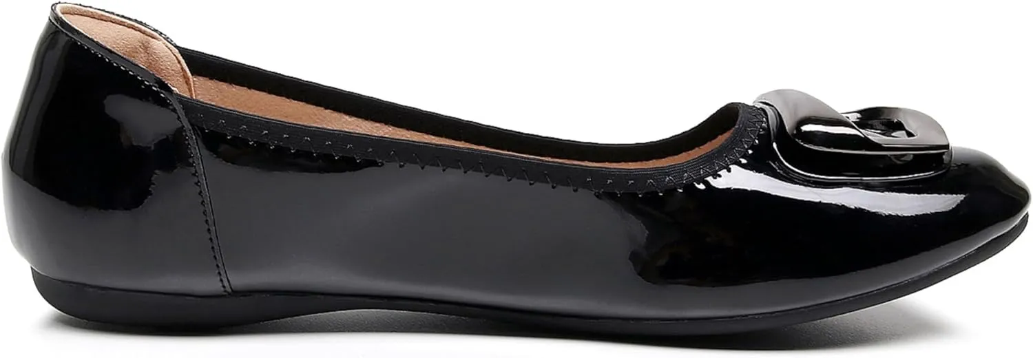 VenusCelia Women's Buckle Dance Flats Shoe