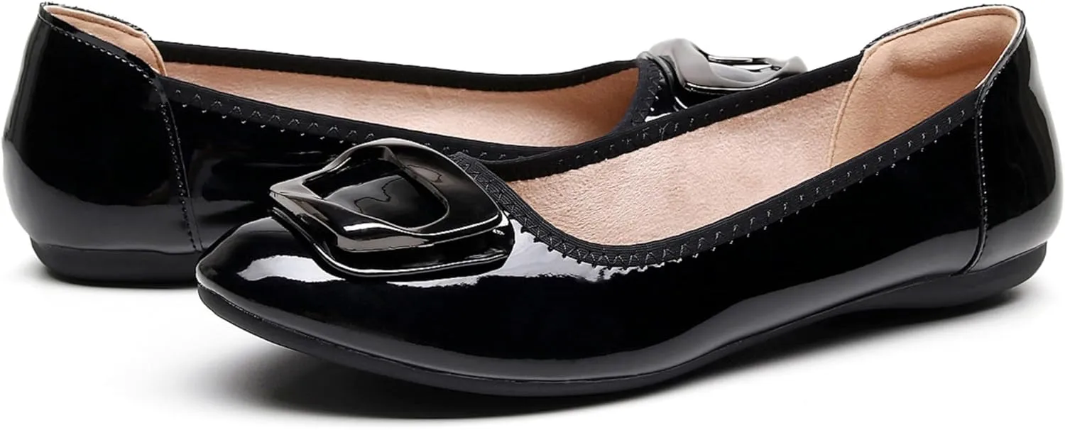 VenusCelia Women's Buckle Dance Flats Shoe