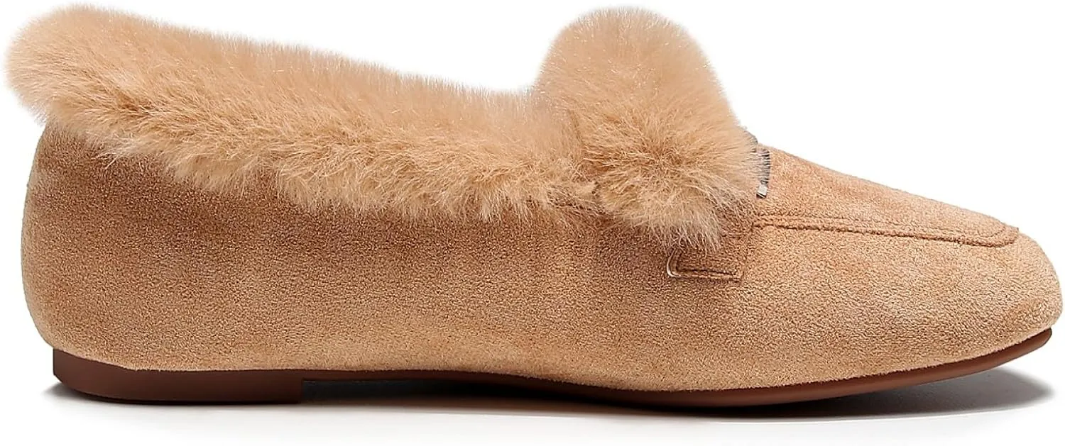 VenusCelia Women's Cozy Furry Flat Shoe