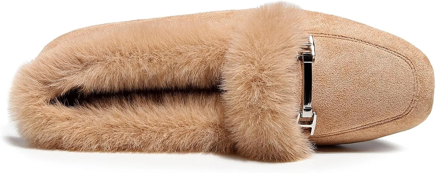 VenusCelia Women's Cozy Furry Flat Shoe