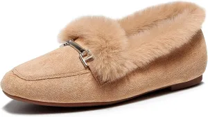 VenusCelia Women's Cozy Furry Flat Shoe