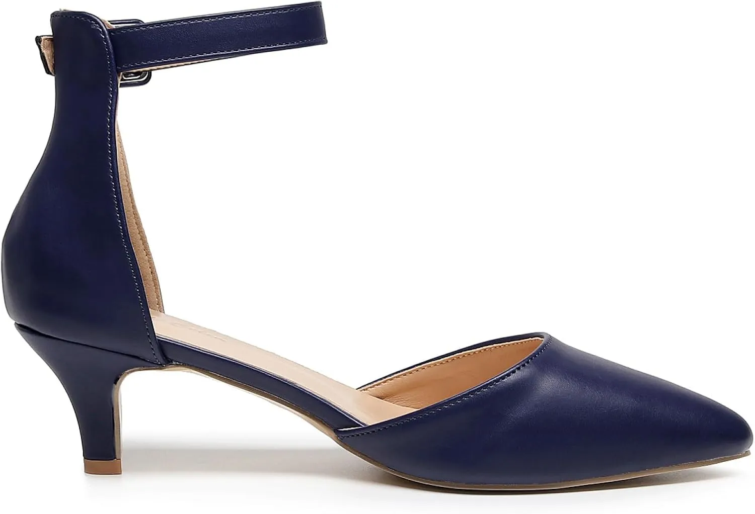 VenusCelia Women's Easy Going Strap Pump Kitten Heel Shoe