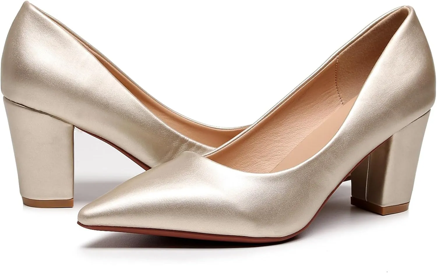 VenusCelia Women's Lewin Pump Chunky Heel Shoe