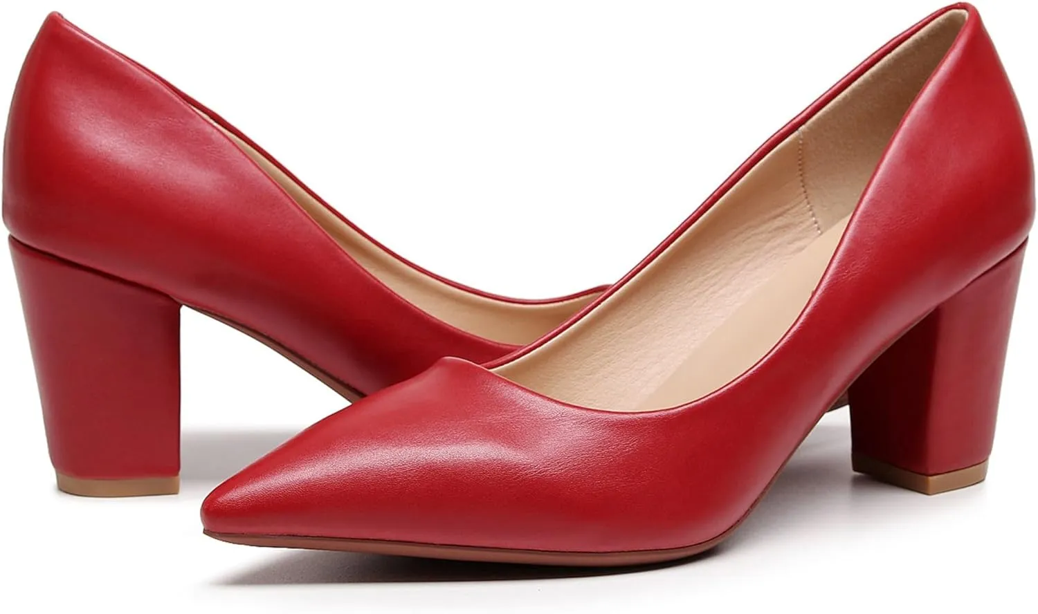 VenusCelia Women's Lewin Pump Chunky Heel Shoe