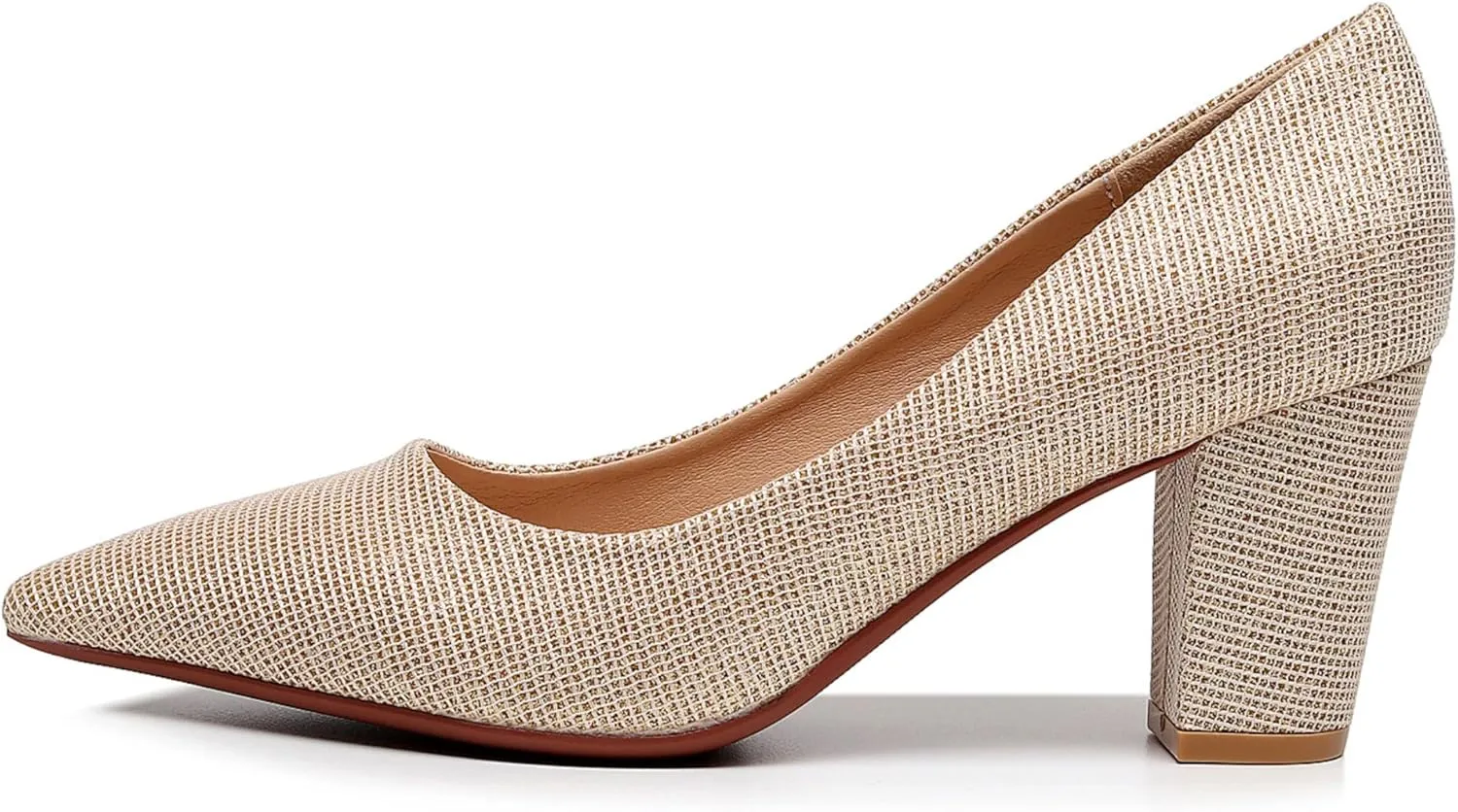 VenusCelia Women's Lewin Pump Chunky Heel Shoe