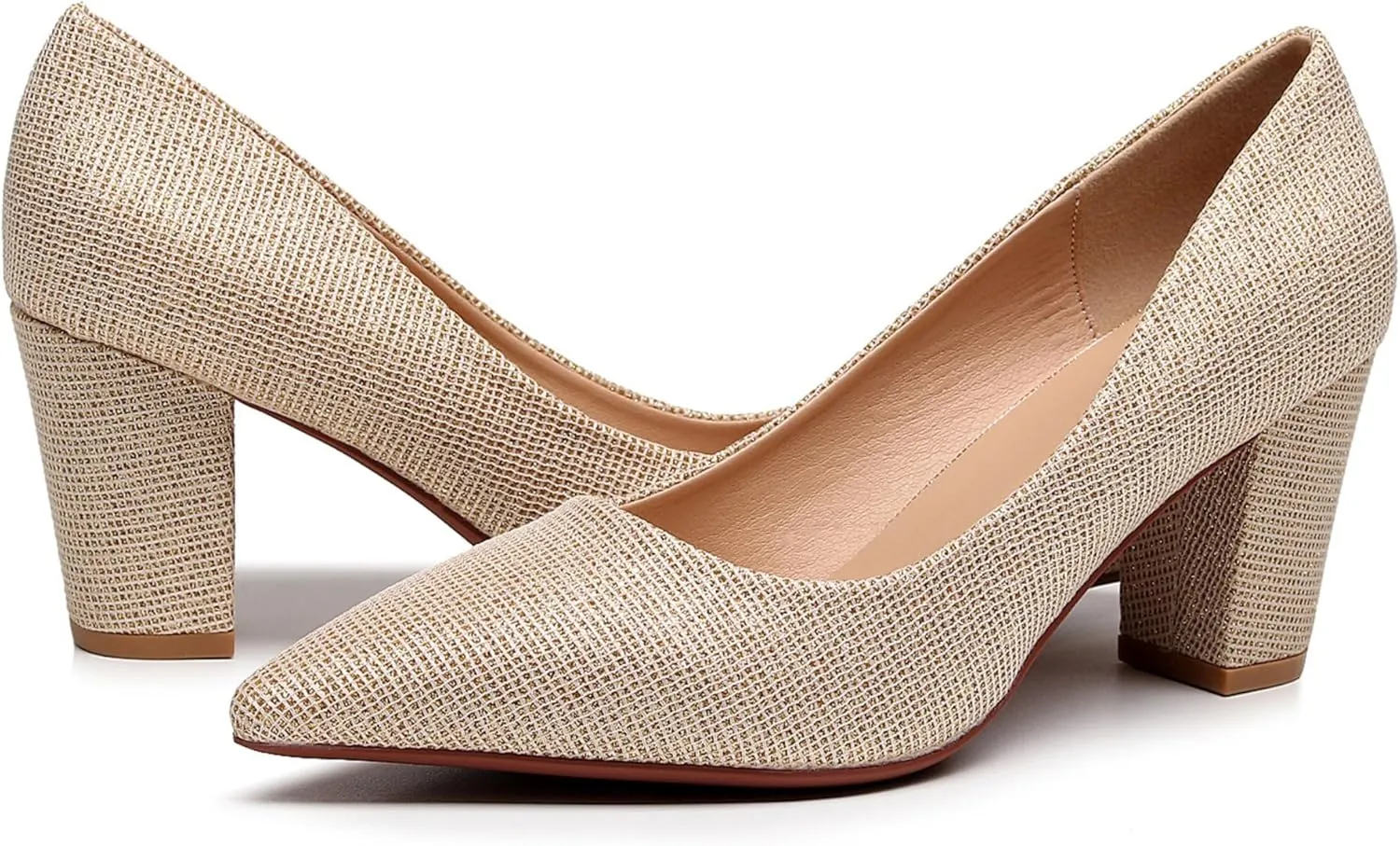 VenusCelia Women's Lewin Pump Chunky Heel Shoe