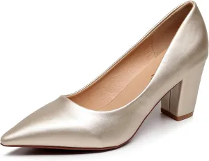 VenusCelia Women's Lewin Pump Chunky Heel Shoe