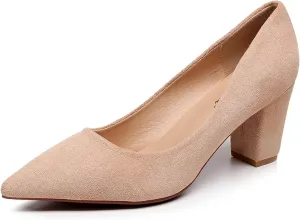 VenusCelia Women's Lewin Pump Chunky Heel Shoe