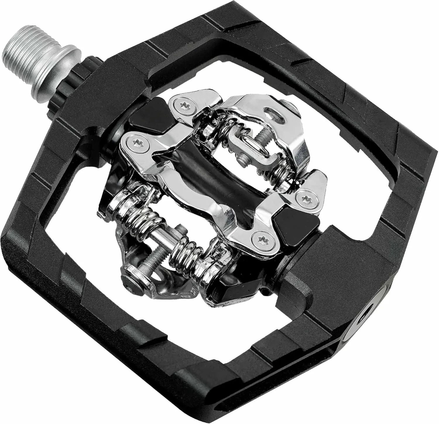 Venzo Click'R Compatible with Shimano SPD Mountain Bike Sealed Pedals with Cleats - Dual Platform Clipless Pedals for Mountain Bike - Easy Clip in & Out