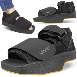 Vive Wedge Post-Op Shoe - Offloading Boot for Heel or Ankle Pain - Medical Foot Recovery for Bone or Soft Tissue Surgery, Fracture, Plantar Fasciitis, Ulcerations, Feet (Medium)
