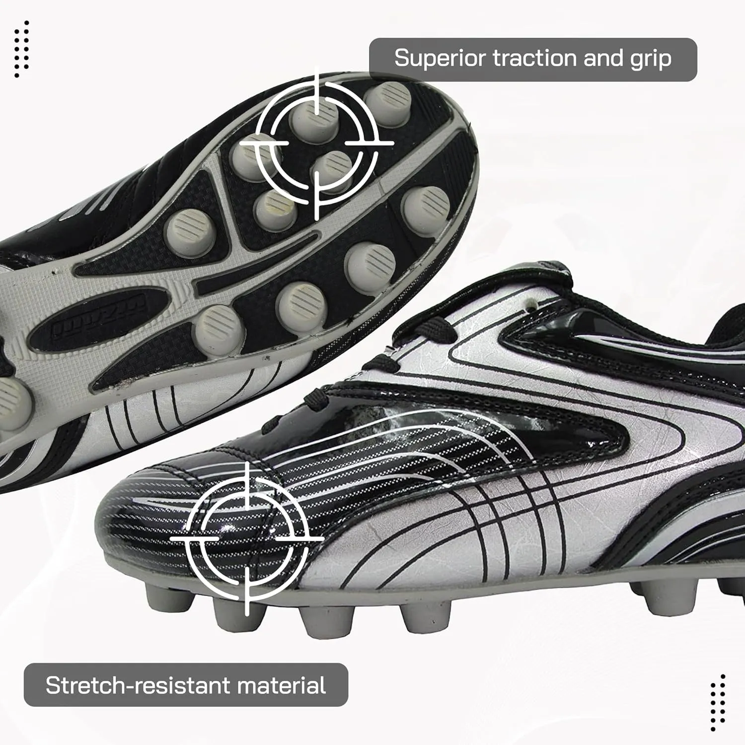 Vizari Striker FG Soccer Shoes | Firm Ground Cleats for Outdoor Surfaces and Fields | Lightweight and Easy to wear Youth Outdoor Soccer Cleats