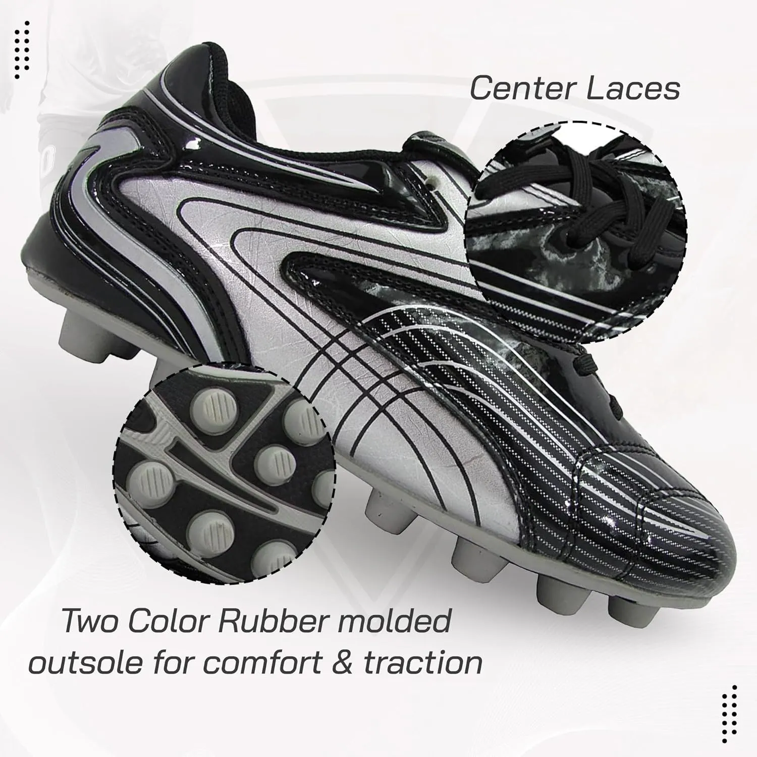 Vizari Striker FG Soccer Shoes | Firm Ground Cleats for Outdoor Surfaces and Fields | Lightweight and Easy to wear Youth Outdoor Soccer Cleats