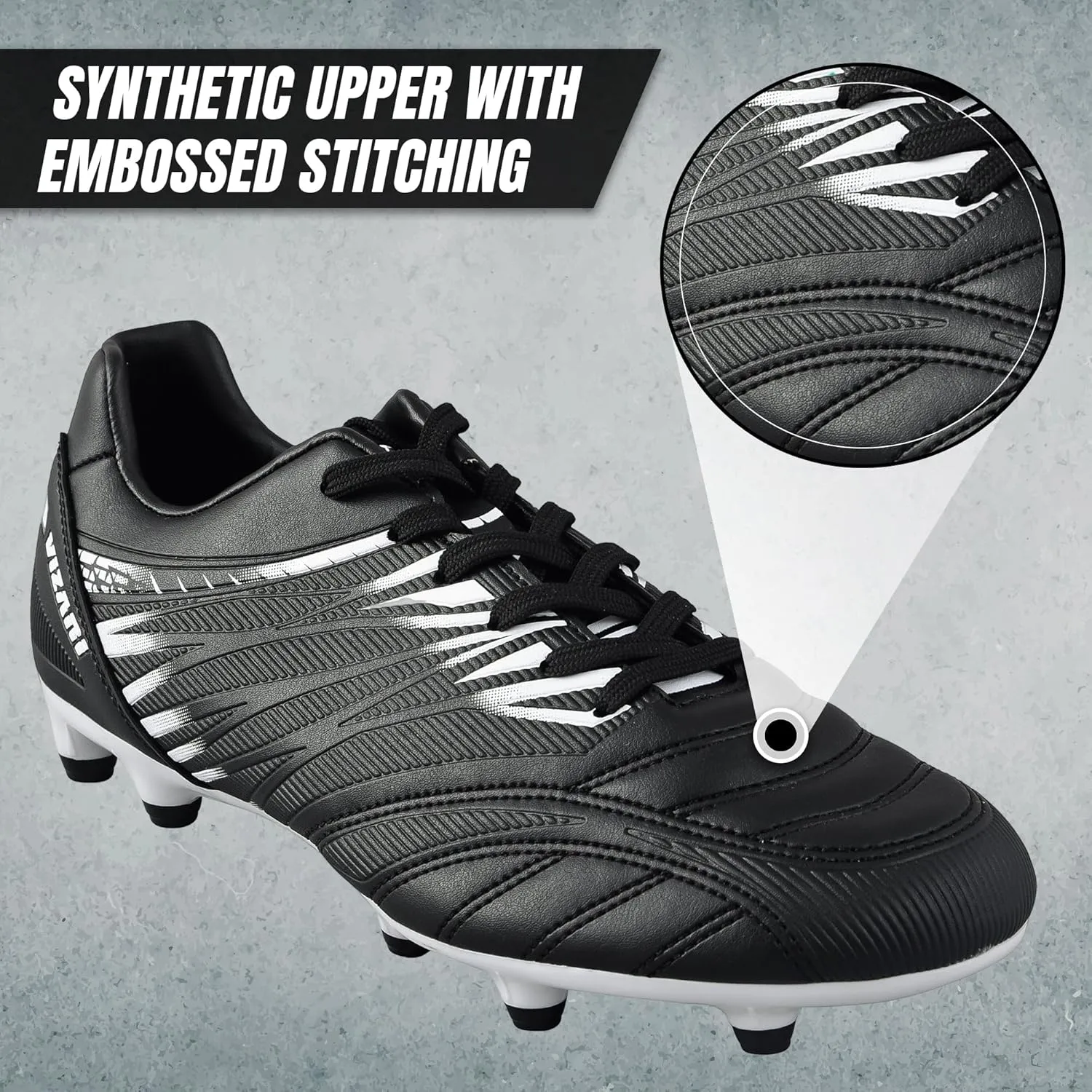 Vizari Valencia Adult Soccer Cleats - Lightweight and Durable Men's Soccer Shoes for Superior Performance - Unisex Mens and Womens Firm Ground Soccer Cleats with Round Studs for Maximum Traction