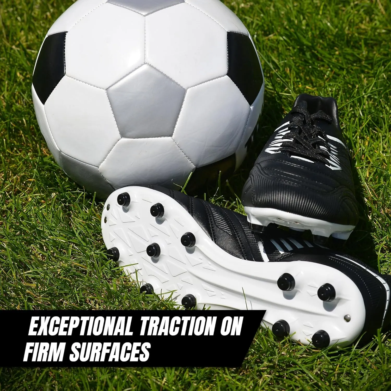 Vizari Valencia Adult Soccer Cleats - Lightweight and Durable Men's Soccer Shoes for Superior Performance - Unisex Mens and Womens Firm Ground Soccer Cleats with Round Studs for Maximum Traction