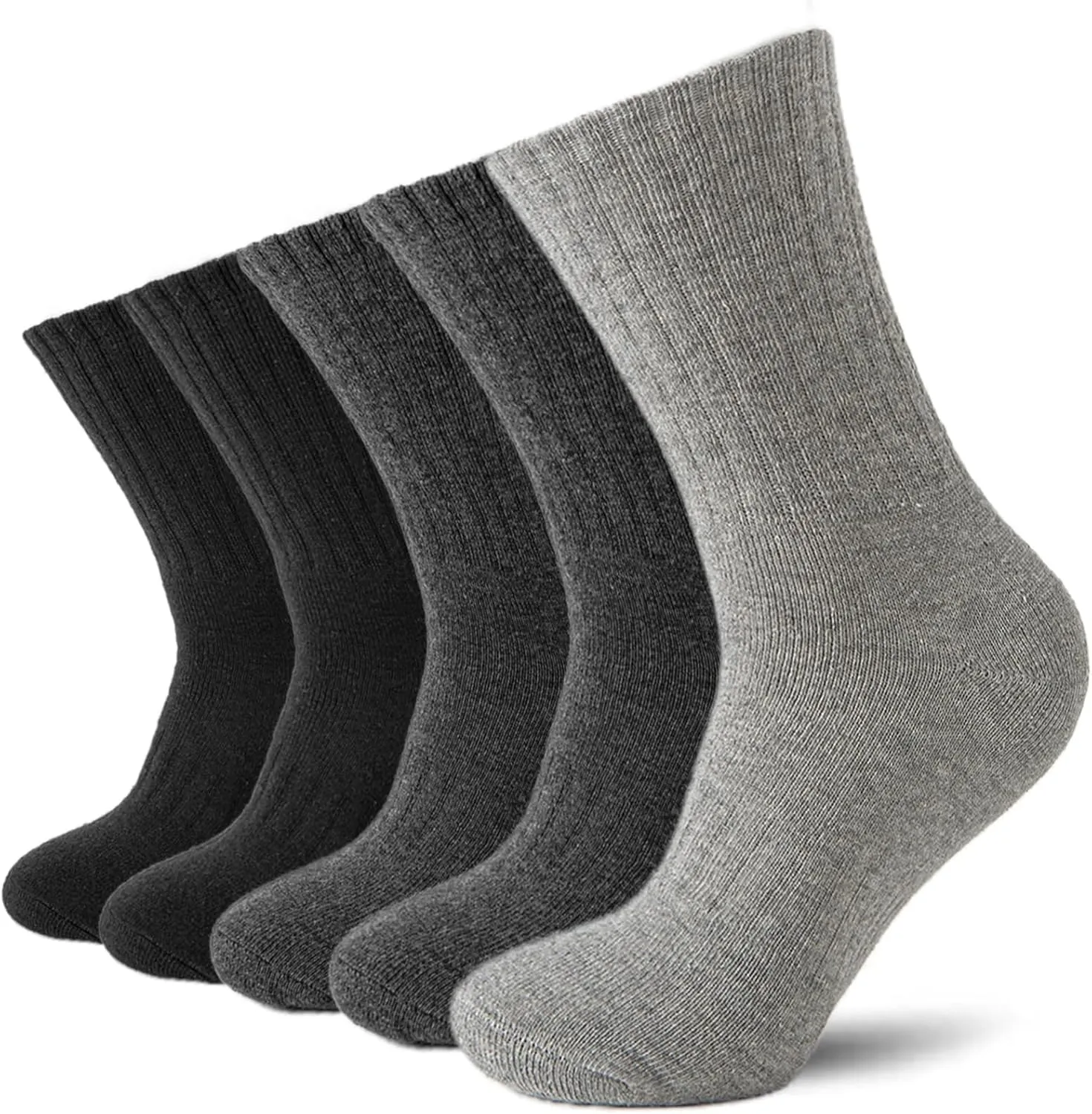 VoJoPi Mens Wool Socks Thermal and Warm Hiking Boot Socks Winter Cozy Cushion Work for Cold Weather 5 Pairs