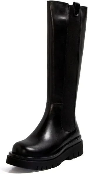 Vujkliy Fall Tall Boots Round Toe Platform Boots Fashion Catwalks Everyday Plus Size Shoes