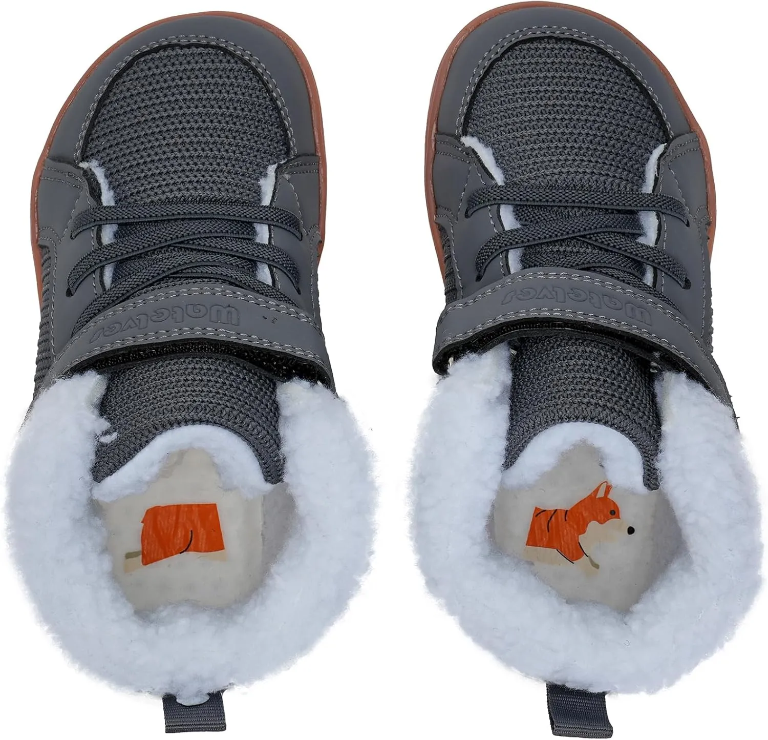 WateLves Toddler Little Kids Wide Barefoot Shoes Boys Girls Winter High Top Minimalist Sneakers Faux Fur Ankle Boots Warm Walking Shoes for Indoor Outdoor | Naturally Splay | Flexible Fit