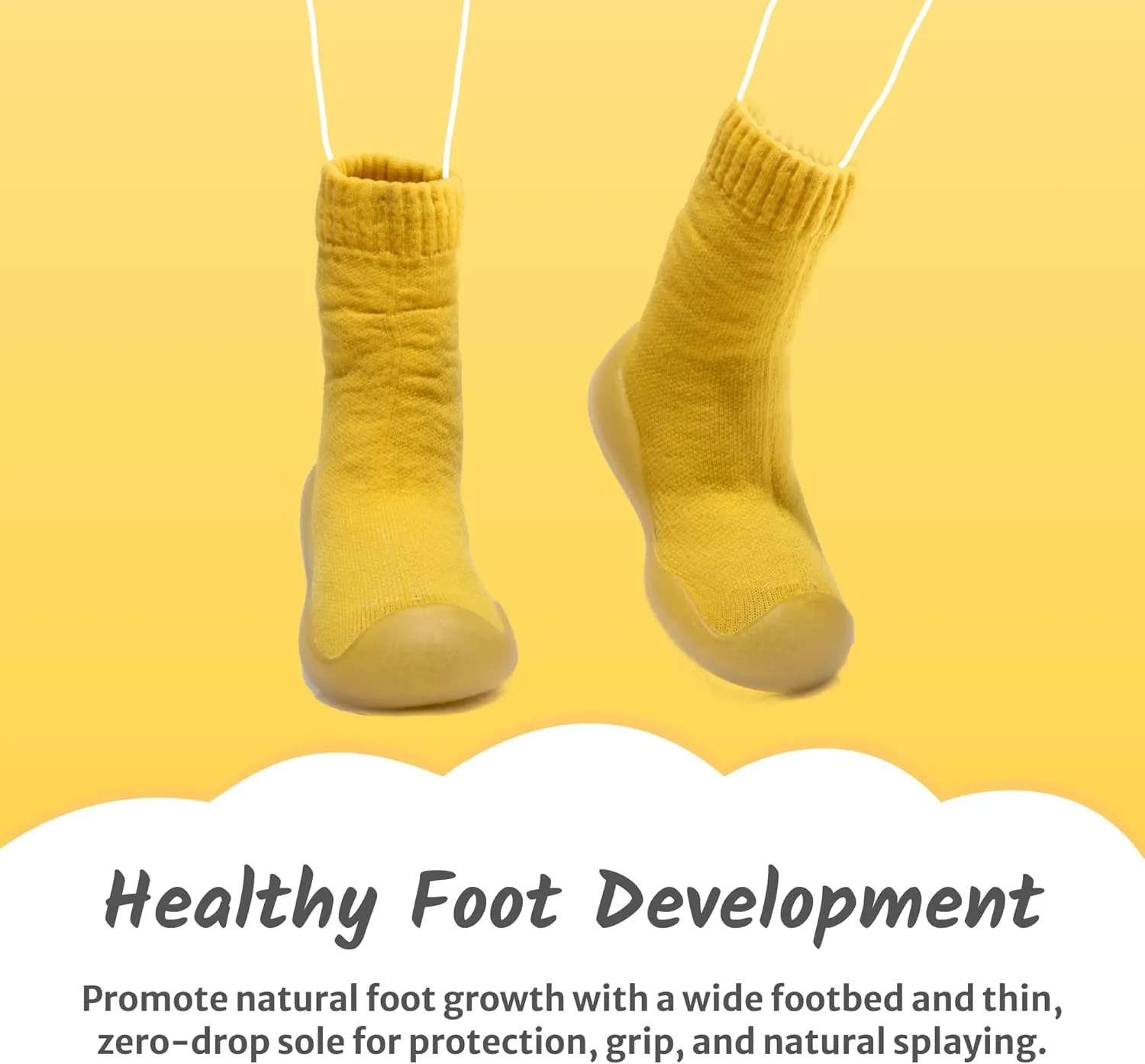 Water Resistant Sock Shoe | Walking Shoes for Infant and Toddlers | Flexible and Protective Sole | Easy Slip-on | Wide Footbed