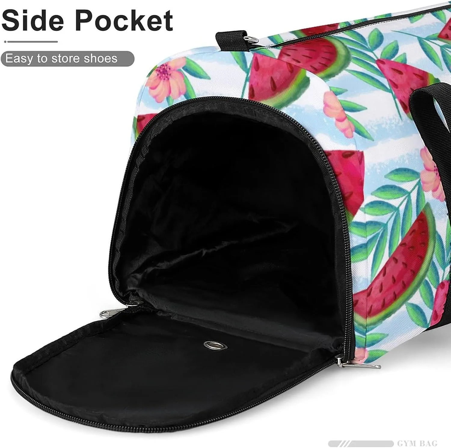 Watercolor-summer-pattern Sports Tote Gym Bag for Women Men, Overnight Bag with Shoe Compartment Water Resistant
