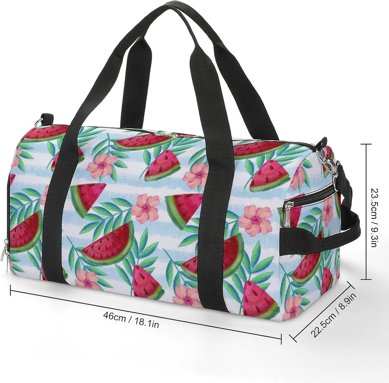 Watercolor-summer-pattern Sports Tote Gym Bag for Women Men, Overnight Bag with Shoe Compartment Water Resistant