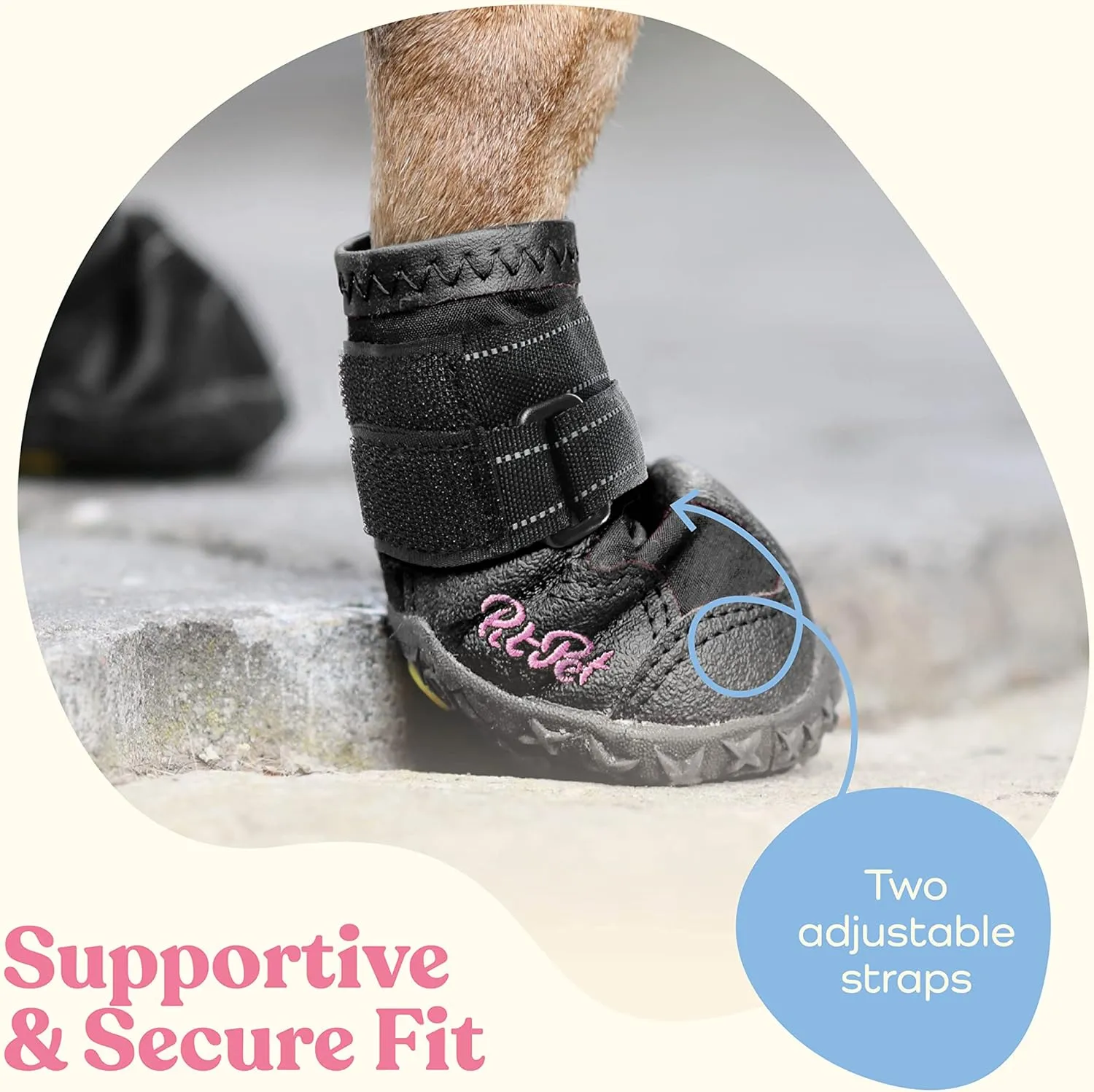 Waterproof Dog Shoes - Stylish Designed Shoes for Dogs - Dog Boots with Non-Slip Rubber Bottom Protects Paw from Hot or Cold Pavement, Dog Booties with Reflective Straps for Dogs Safety, Puppy Shoes.